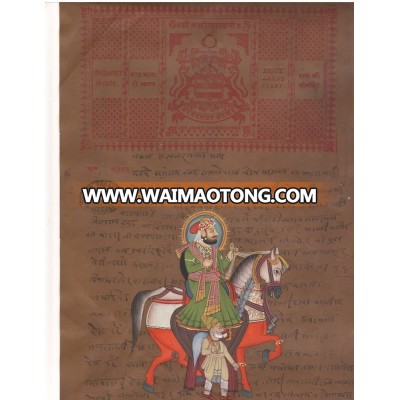 Jaipur Horse Warrior Handmade Rajasthani Rajput Maharaja Miniature Painting